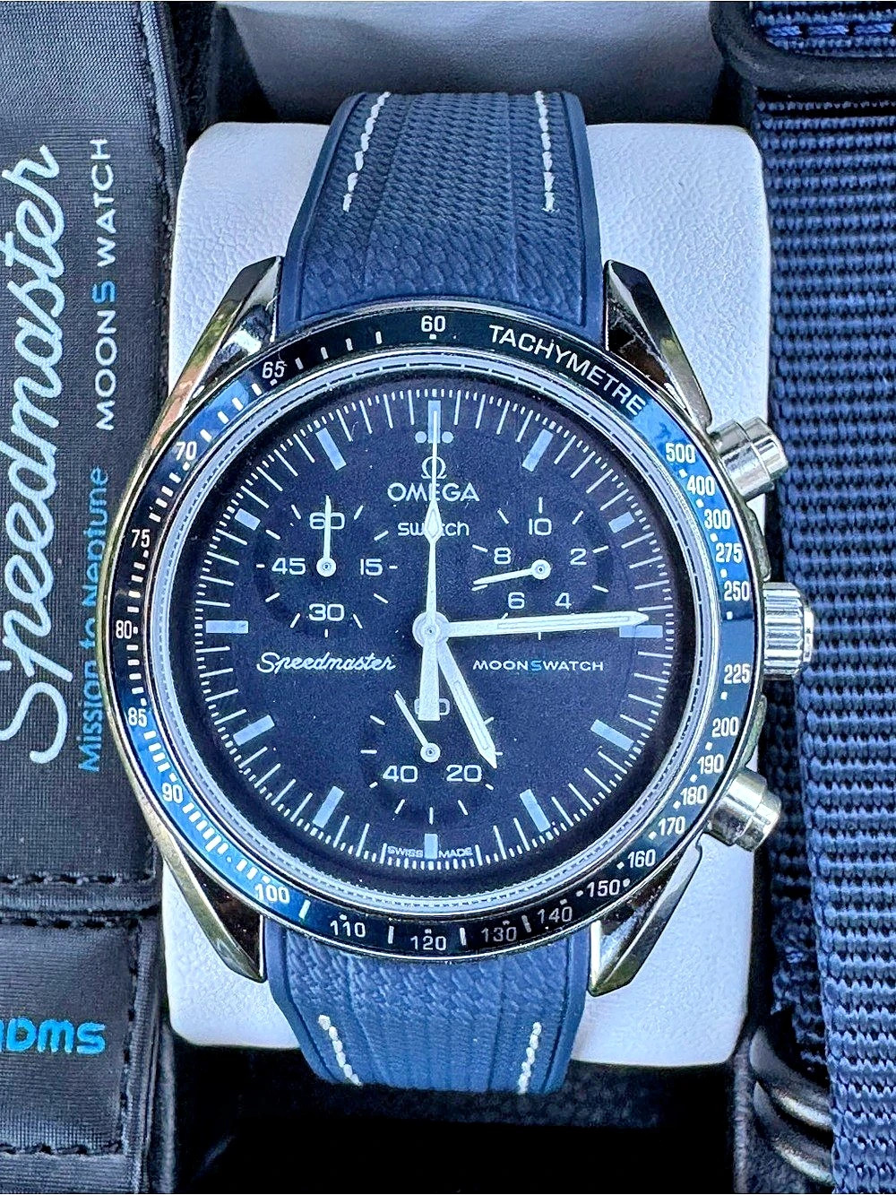 Mission to Neptune Navy Blue MoonSwatch Mod